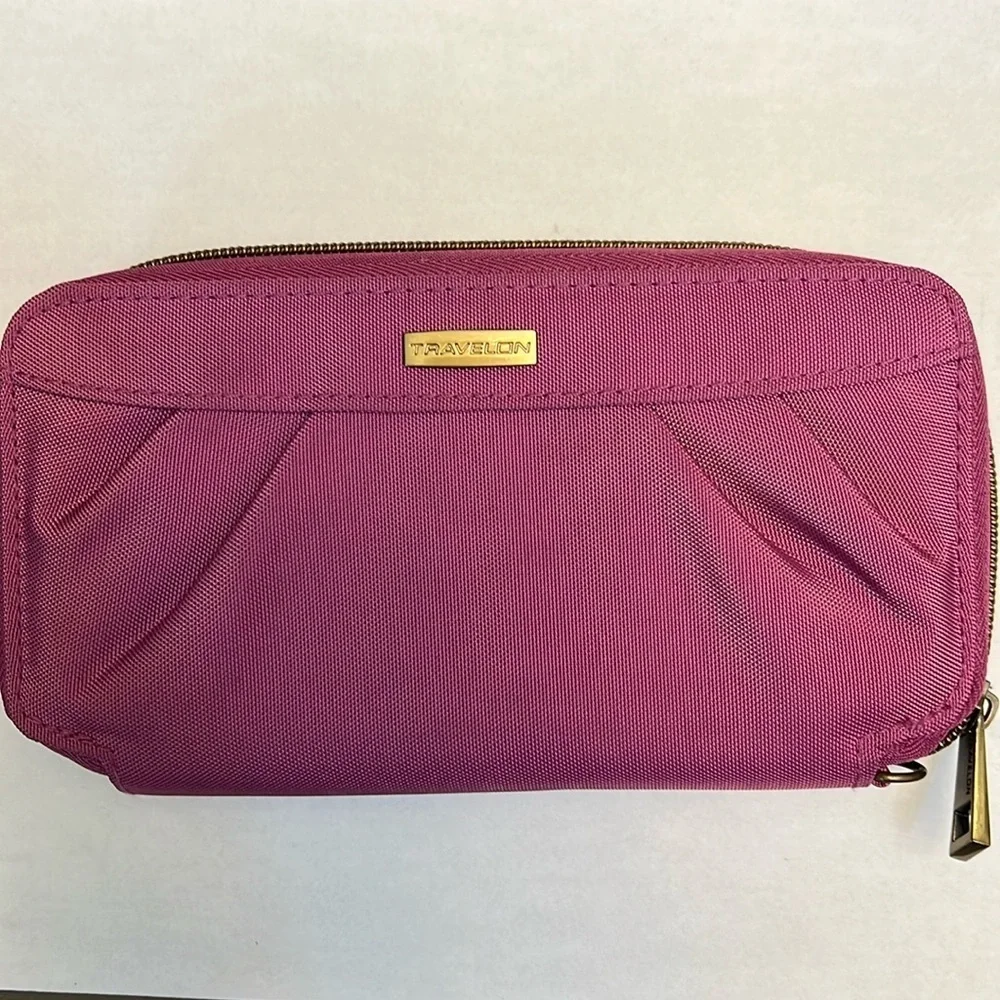 TRAVELON PURPLE ZIP AROUND WALLET RFID